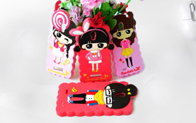 Custom Silicone Lovely Girl Cellphone Cover